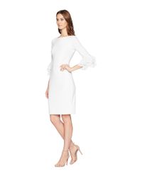 Calvin klein chiffon bell sleeve sheath dress