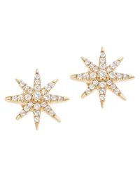 Elizabeth and James - Metallic Compass Rose Stud Earring - Lyst