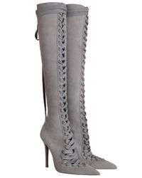 Zimmermann | Gray Lace Up Long Boot | Lyst
