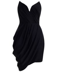 Zimmermann | Black Sueded Drape Bodice Dress | Lyst