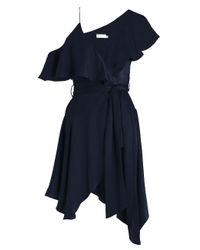 Zimmermann | Blue Sueded Asymmetric Wrap Mini | Lyst