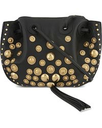 Chlo Georgia Mini Leather Cross-Body Bag in Black | Lyst