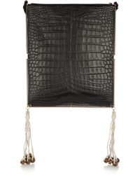 Givenchy Evening Obsedia Stamped Croc Clutch with Chain in Black ...