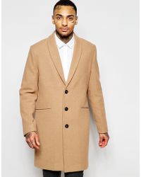 ASOS | Shawl Collar Coat In Camel | Lyst