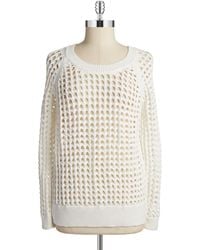 Free People Sweater Star Stitch Crochet Hoodie in White (eggshell) | Lyst