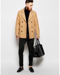 ASOS | Wool Peacoat In Camel | Lyst