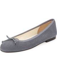 Gucci Grey Suede Bamboo Bit Cap Toe Ballet Flats in Gray (grey) | Lyst