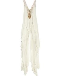 Vera Wang Lavender Silk Chiffon Gown in Beige (buff) | Lyst