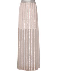 Viktor & Rolf Pleated Lurex Silk Georgette Skirt in Silver | Lyst