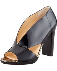 christian louboutin wedge sandals Black patent leather cutouts ...