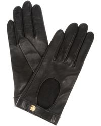 Saint Laurent Metallic Leather Gloves in Silver | Lyst