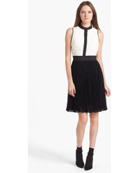 Ted Baker Bridie Sculpted Pleated Dress in White (ecru) | Lyst