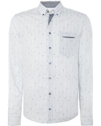 BOSS | Etwiste Slim Fit Bird Pinstripe Shirt | Lyst