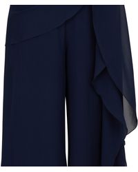 Max Mara Seidenoverall Jabot - Blau