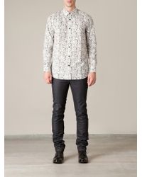 Saint Laurent Illustrated Print Shirt - Lyst