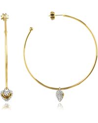 Lyst Women S Juicy Couture Jewelry From 32 Page 17 Juicy Couture Pave Heart Large Hoop Earring Lyst