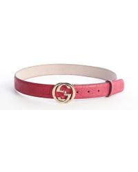 Gucci Purple Guccissima Leather Belt with Interlocking G Buckle in ...