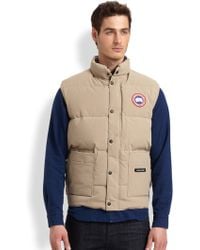 on sale canada goose vest freestyle for men in tan