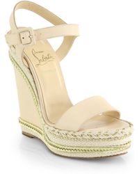 christian louboutin galia striped canvas espadrilles - Obsidian ...  