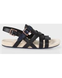 Paul Smith | Men's Black Leather 'seberg' Sandals | Lyst