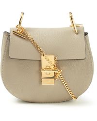 Chlo Drew Mini Leather Bag in Gray | Lyst  