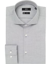 BOSS | Slim Black Geo Shirt | Lyst