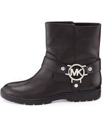 MICHAEL Michael Kors | Fulton Leather Biker Bootie | Lyst