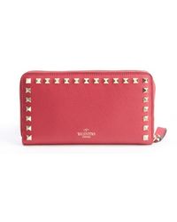 Valentino Pink and Green Camo Studded Continental Wallet in Pink | Lyst