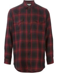 Saint Laurent Classic Plaid Shirt - Lyst