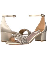 badgley mischka triana satin open toe pumps
