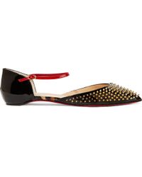 Christian louboutin Pigalle Spikes 10 Leather Point-toe Flats in ...  