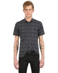 Saint Laurent Short Sleeved Cotton Poplin Shirt - Lyst