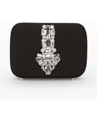 Prada Raso Jeweled Clutch in Black (nero black) | Lyst