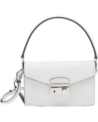 Prada Calfskin And Suede Mini Twin-pocket Tote Bag in Beige (WHITE ...