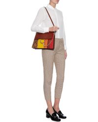 Chlo Faye Patchwork Leather Shoulder Bag in Orange (caramel) | Lyst