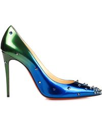 Christian louboutin Circus City Embellished Cut-Out Pumps in Gold ...