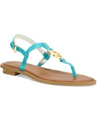 Michael Kors Aubrey Logo Thong Sandal in Blue (navy) | Lyst