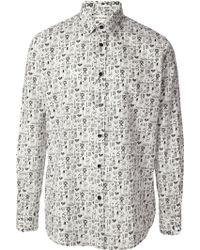 Saint Laurent Motif Print Shirt - Lyst