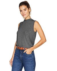 Download Lyst - Daily Ritual Jersey Sleeveless Boxy Mock-neck Shirt ...