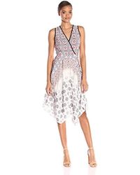 Lyst Elizabeth And James Emmy Sleeveless Cutout Sheath Dress In Red Shoshanna Tiles Print Emmy Dress Lyst