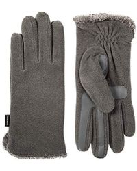 Isotoner Smart Touch Men Charcoal Gray Touchscreen Gloves for Texting IPhones