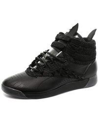 Reebok F/s Freestyle Hi Pm Patrick Mohr Int Womens Hi Top Trainers V61159 Trainers Shoes - Black