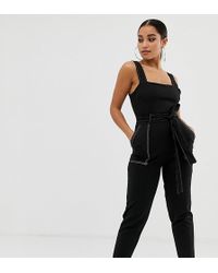 Boohoo Exclusivité - Combinaison à surpiqûres contrastantes - Noir