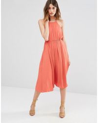 Warehouse | Warehouse Cold Shoulder Button Front Midi Dress