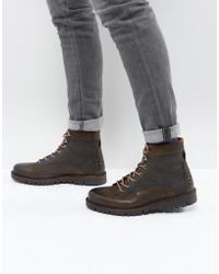 mens leather and canvas boots
