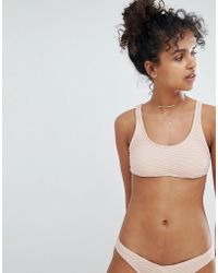 Billabong Ribbed Crop Bikini Top - Pink