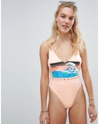 Billabong 80's Retro Peach Swimsuit - Pink