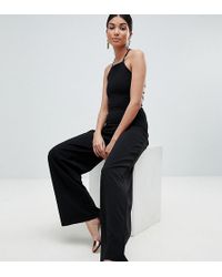 Missguided Lace Up Back Jumpsuit - Black