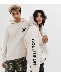 Collusion Hoodie unisexe à logo - Blanc cassé