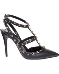 Valentino So Noir 100 Leather Pump in Beige (noir) | Lyst